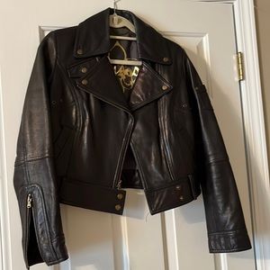 Guess black leather moto jacket
